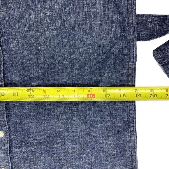 Lands End Denim Dress Womens XS Blue Belted Pockets Comfy Western Core Stretchy - Picture 12 of 16